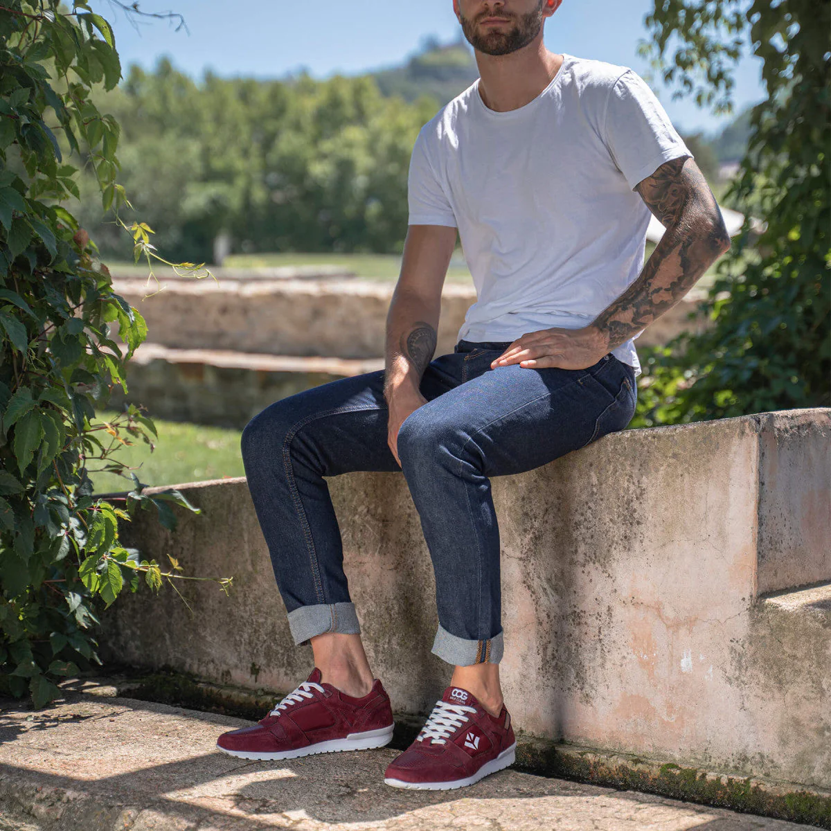 Baskets véganes pour hommes Bordeaux Raven - Image 5