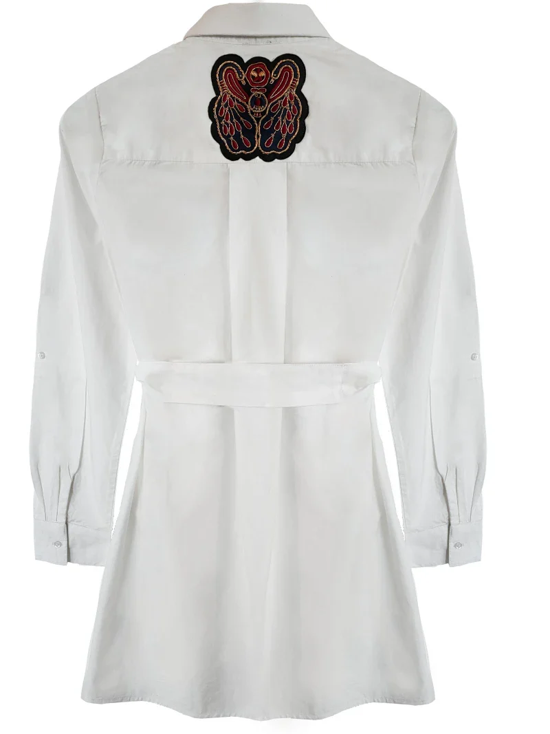 Robe Chemise blanche brodé à la main - Image 10