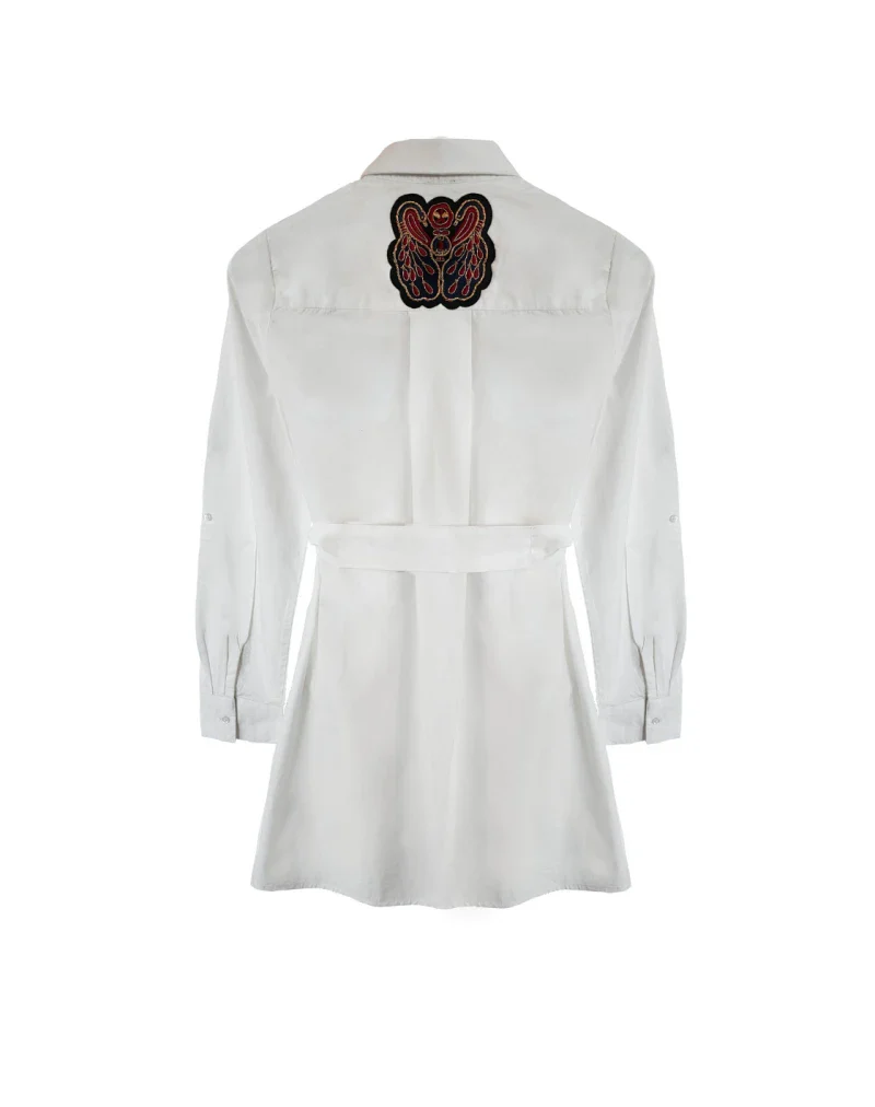 Robe Chemise blanche brodé à la main - Image 12