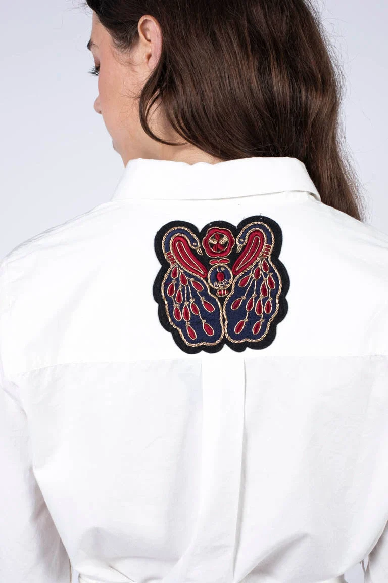 Robe Chemise blanche brodé à la main - Image 6
