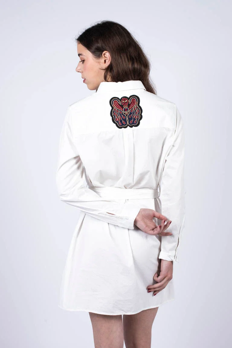 Robe Chemise blanche brodé à la main - Image 7