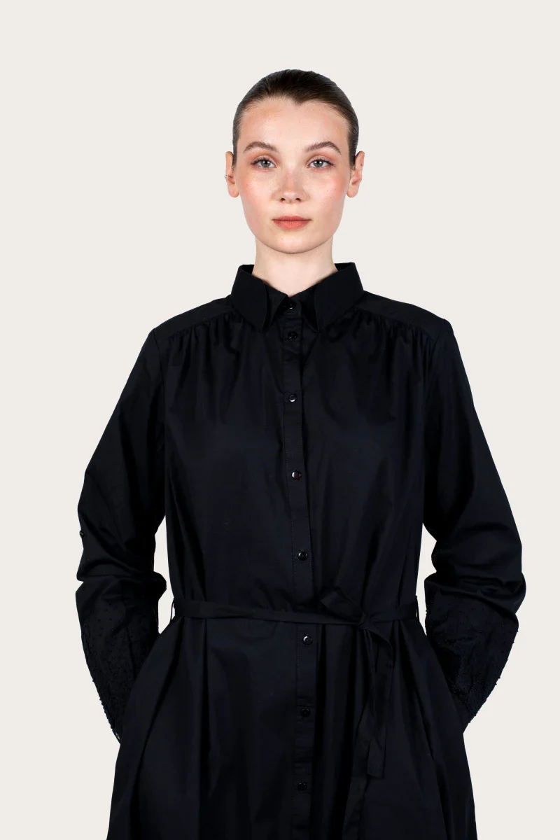 Robe Erika noir en coton bio - Image 11