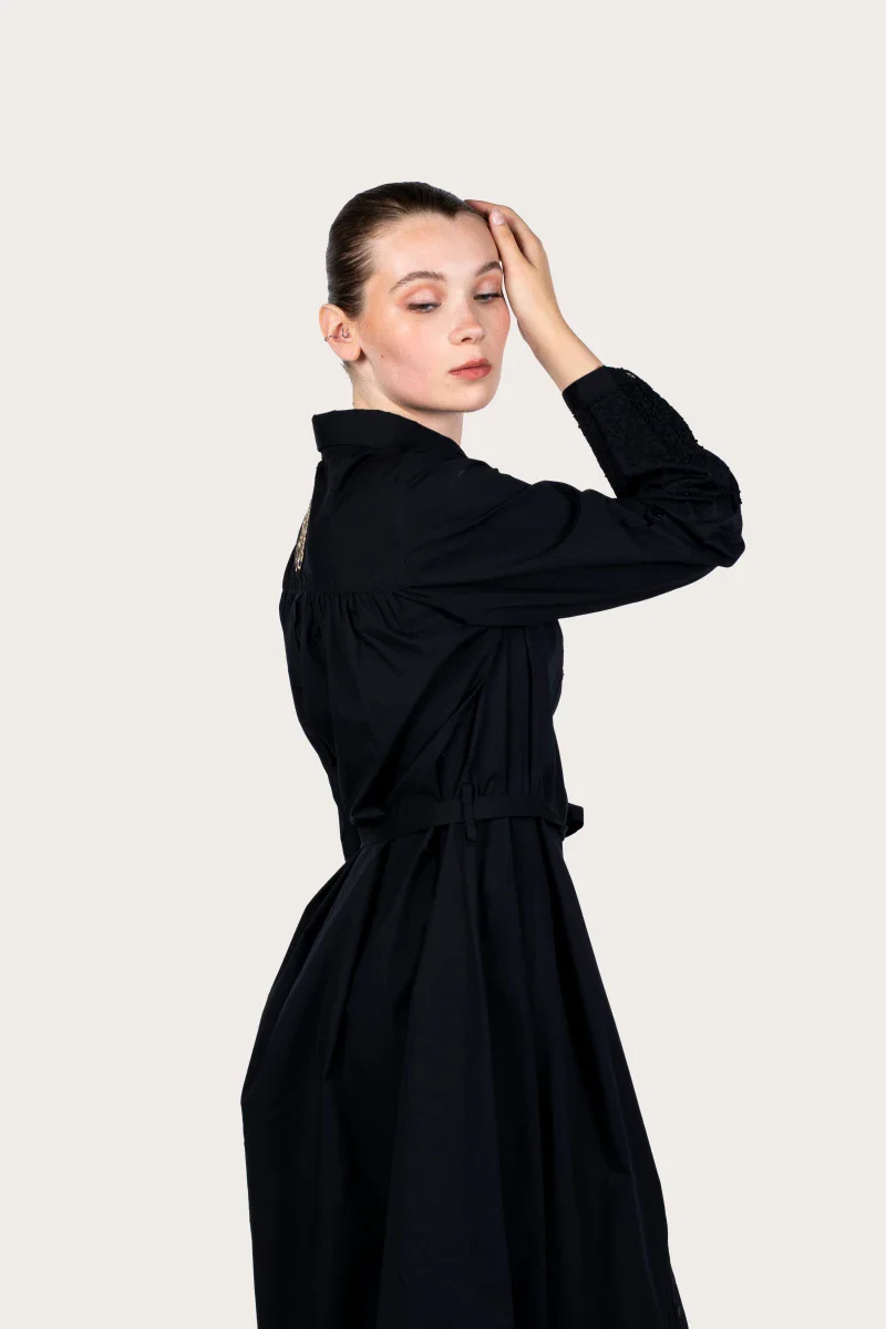 Robe Erika noir en coton bio - Image 13