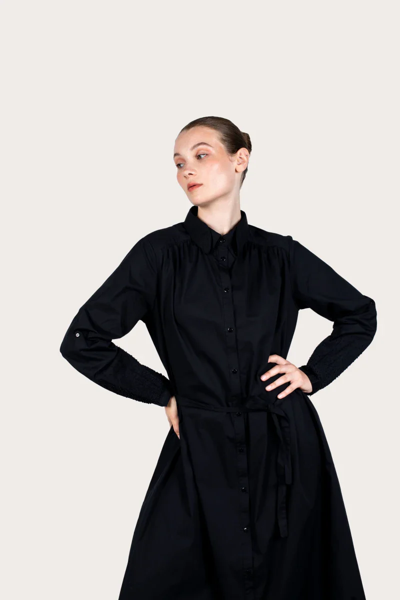 Robe Erika noir en coton bio - Image 14