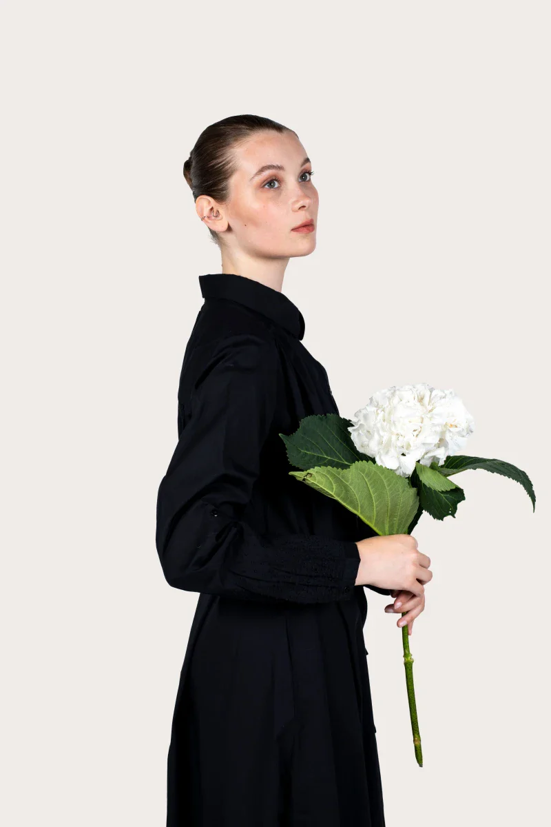 Robe Erika noir en coton bio - Image 15