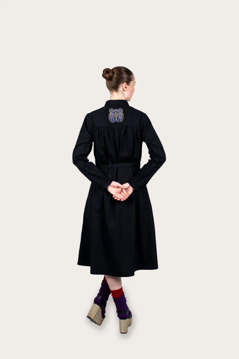 Robe Erika noir en coton bio - Image 16