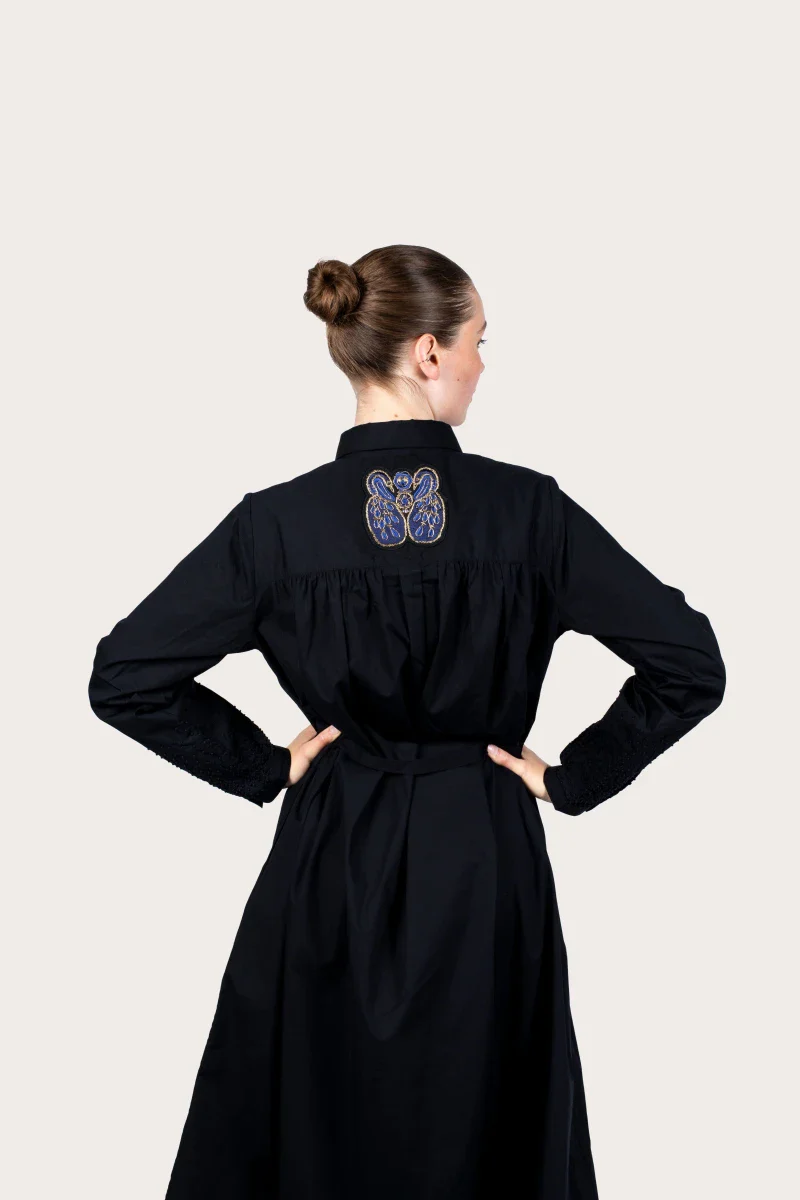Robe Erika noir en coton bio - Image 18