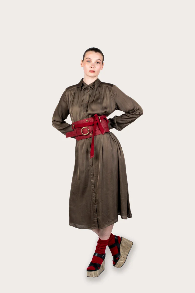 Robe Erika Marron en fibre de pétale de rose - Image 11