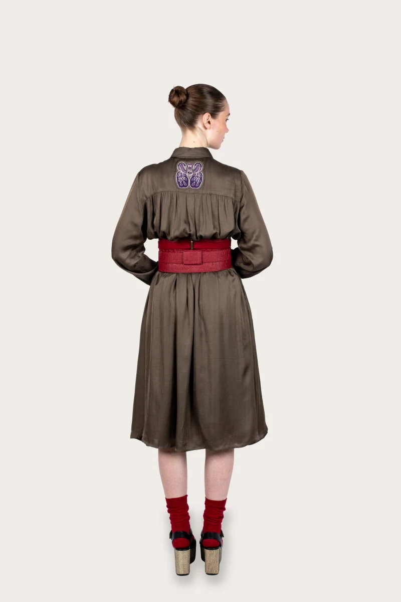 Robe Erika Marron en fibre de pétale de rose - Image 12