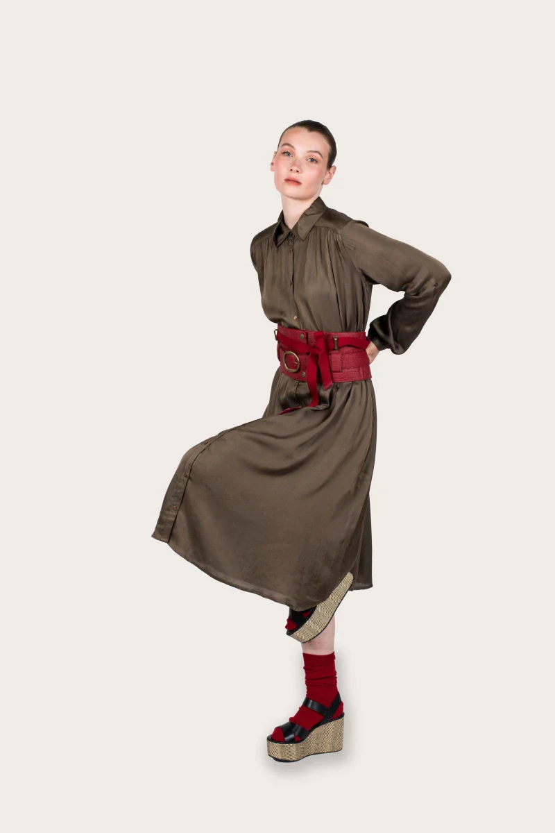 Robe Erika Marron en fibre de pétale de rose - Image 13