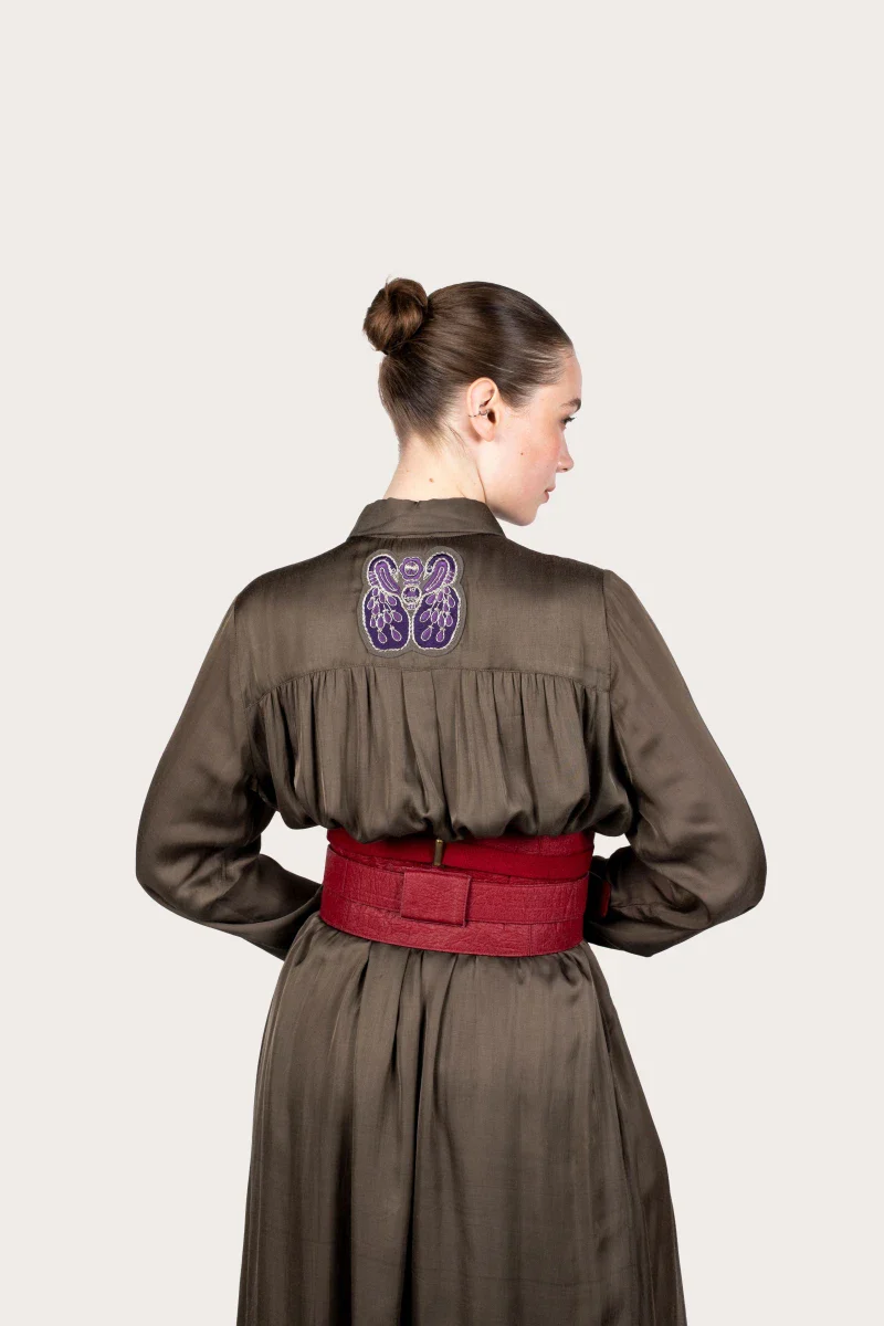 Robe Erika Marron en fibre de pétale de rose - Image 14