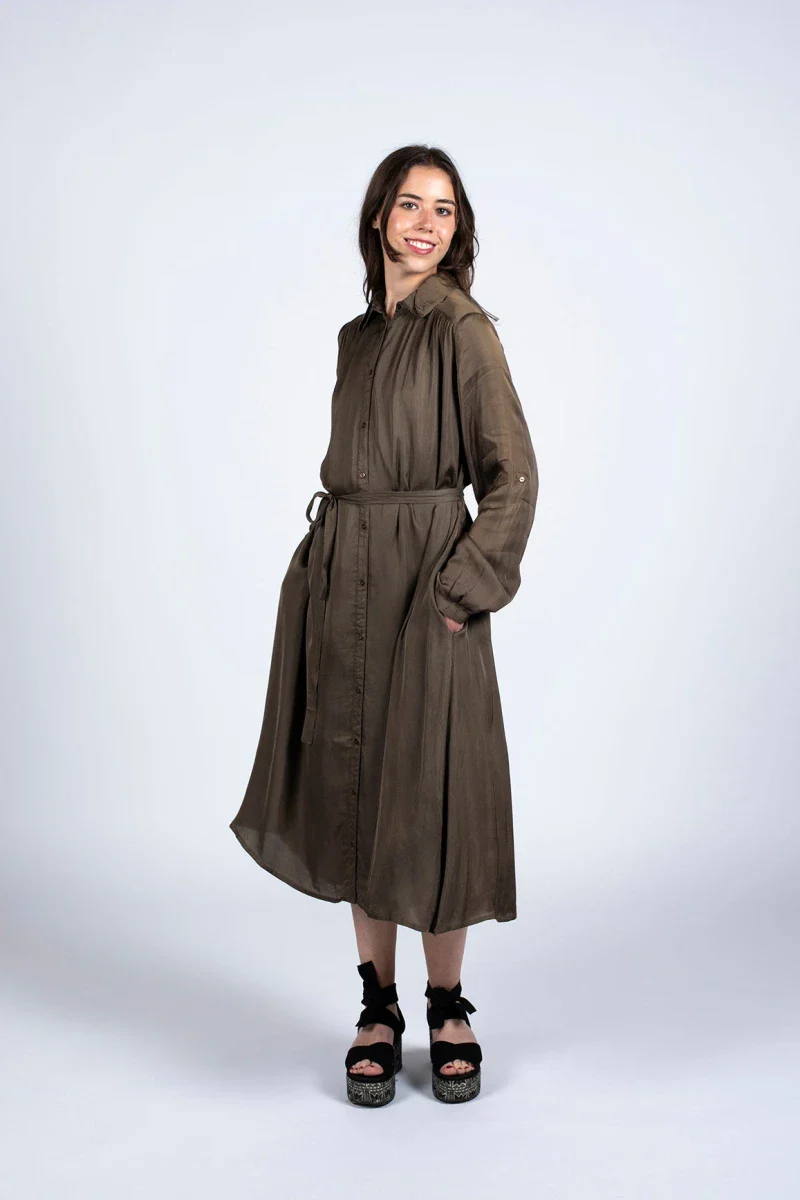 Robe Erika Marron en fibre de pétale de rose - Image 2