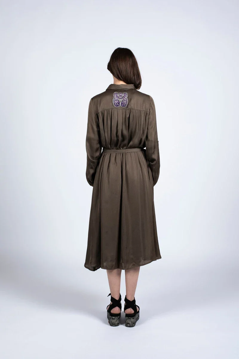 Robe Erika Marron en fibre de pétale de rose - Image 6