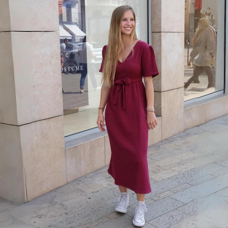Robe longue en coton bio - Plusieurs coloris - Image 32