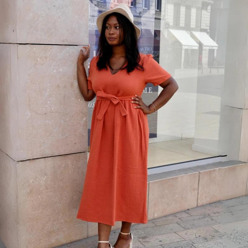 Robe longue en coton bio - Plusieurs coloris - Image 33