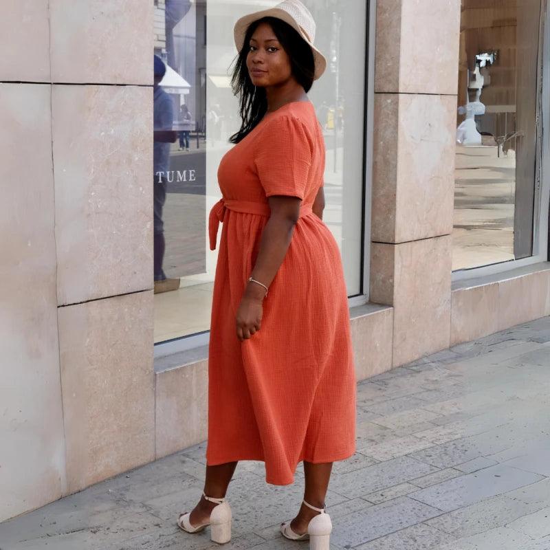 Robe longue en coton bio - Plusieurs coloris - Image 6