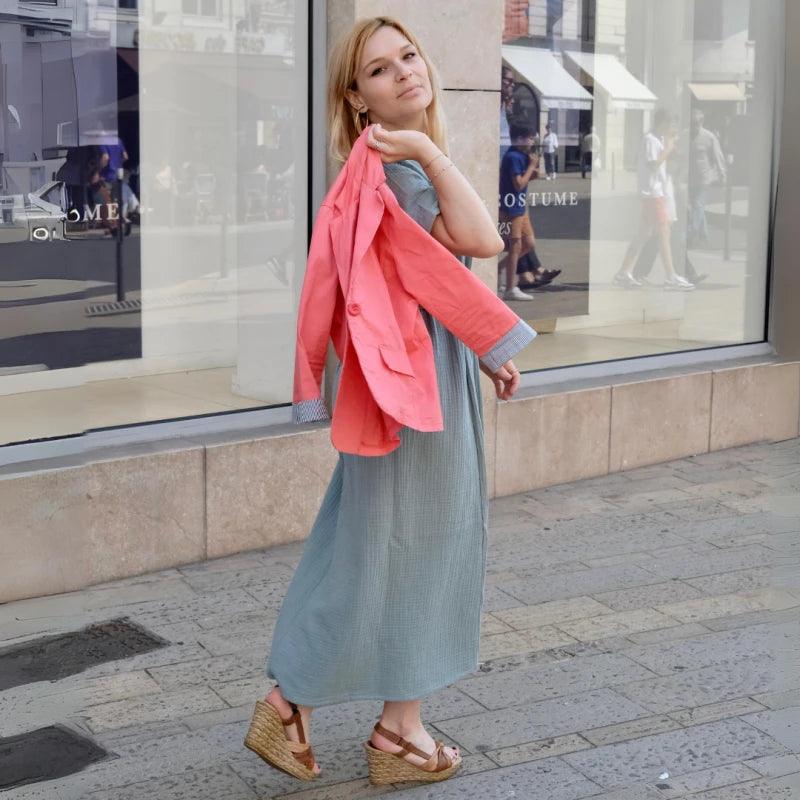 Robe longue en coton bio - Plusieurs coloris - Image 9