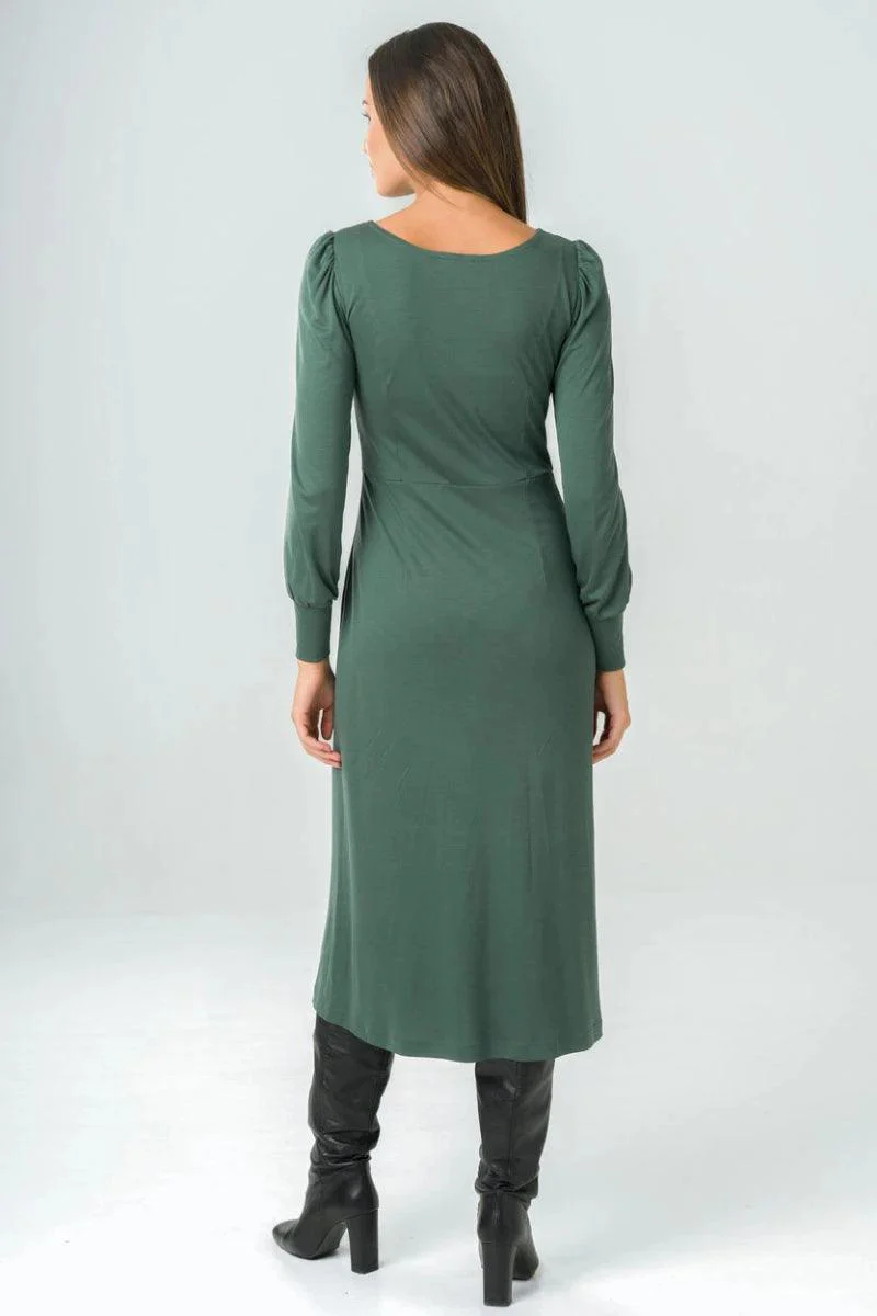 Robe longue verte avente fente - Victoria - Image 4