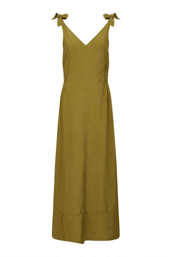 Robe rayonne vert kaki vegan - Marnie - Image 2
