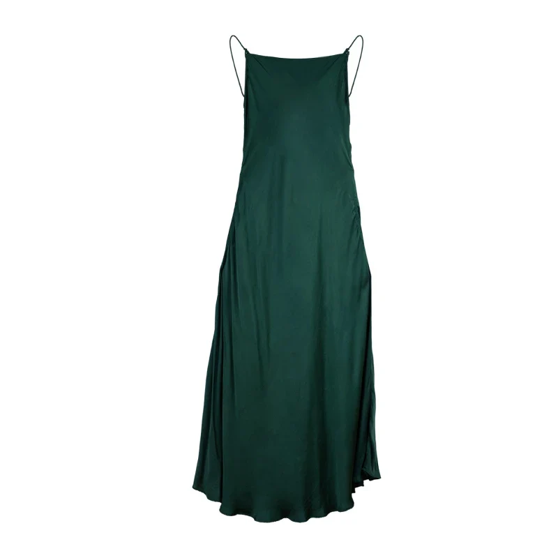 Robe verte longue en fibre de pétales de roses - Image 8