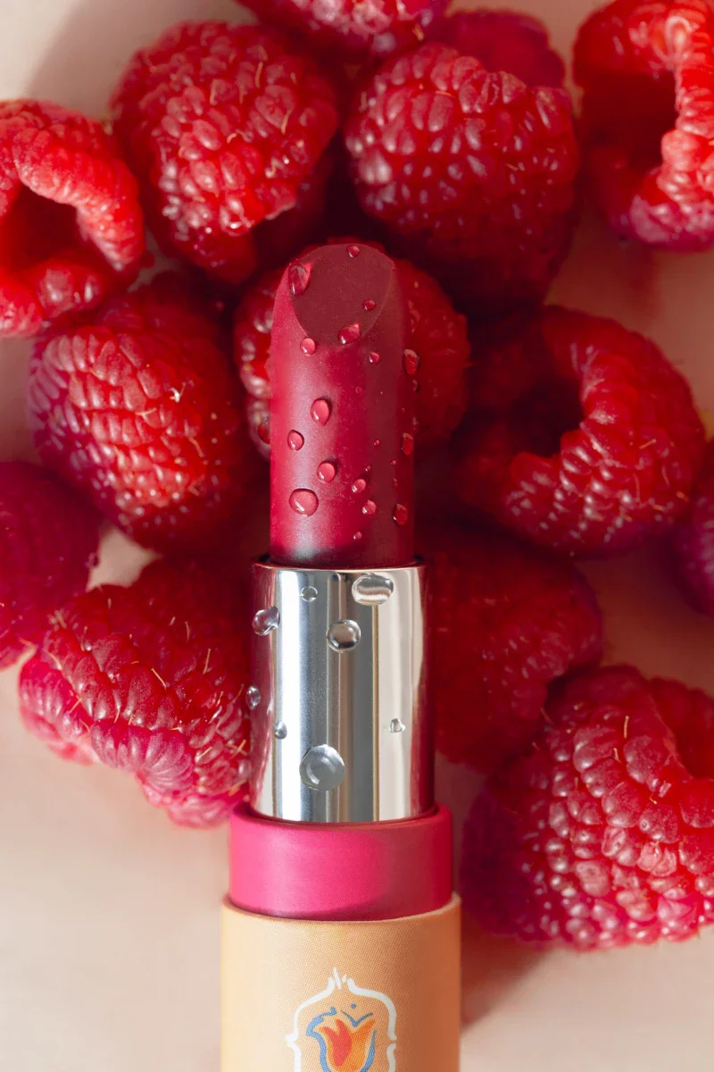 Rouge à lèvres couleur framboise certifié Bio - Image 2