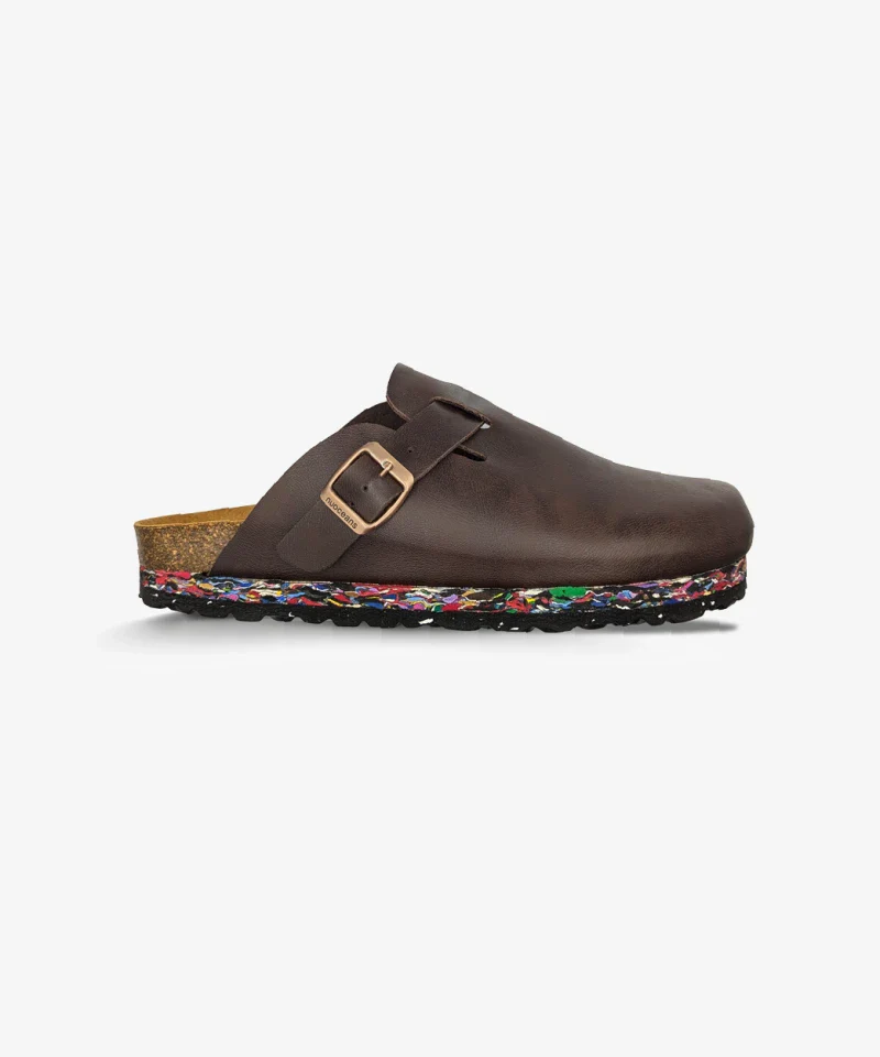 Sabots talons plats vegan marron foncé - Truffle - Image 3