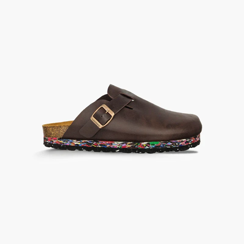 Sabots talons plats vegan marron foncé - Truffle - Image 7