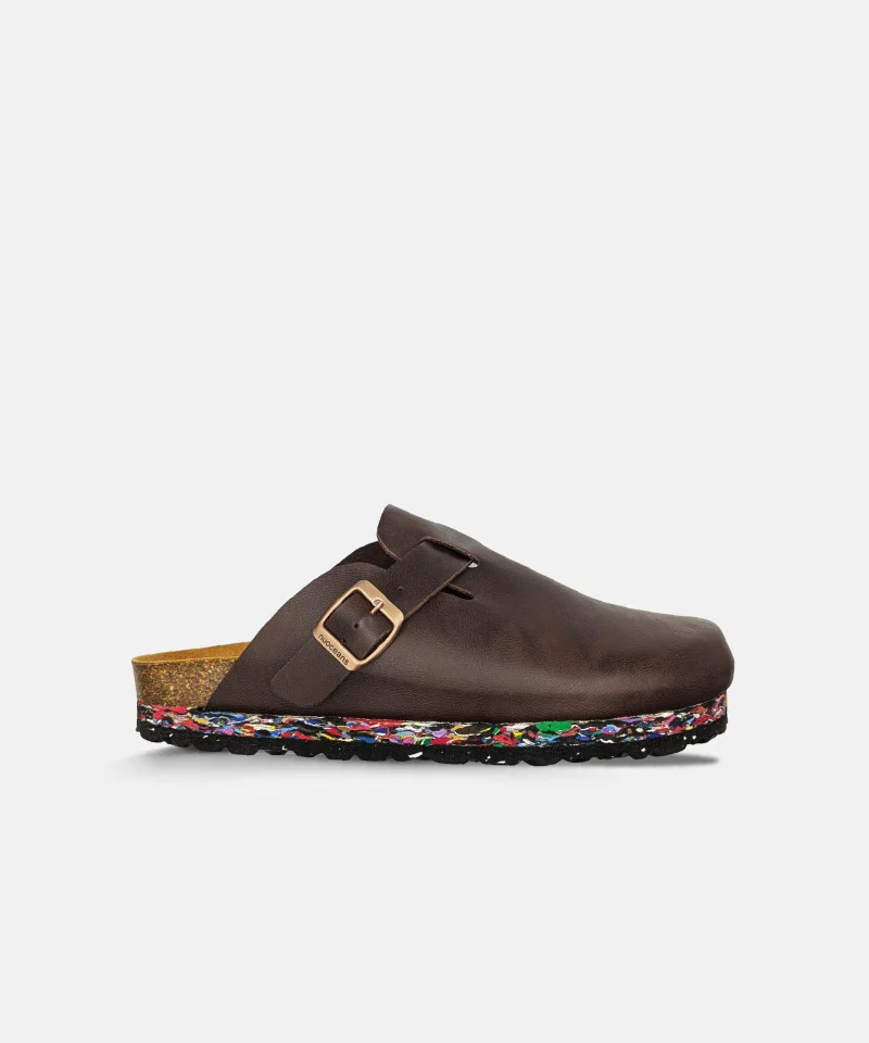 Sabots talons plats vegan marron foncé - Truffle - Image 8