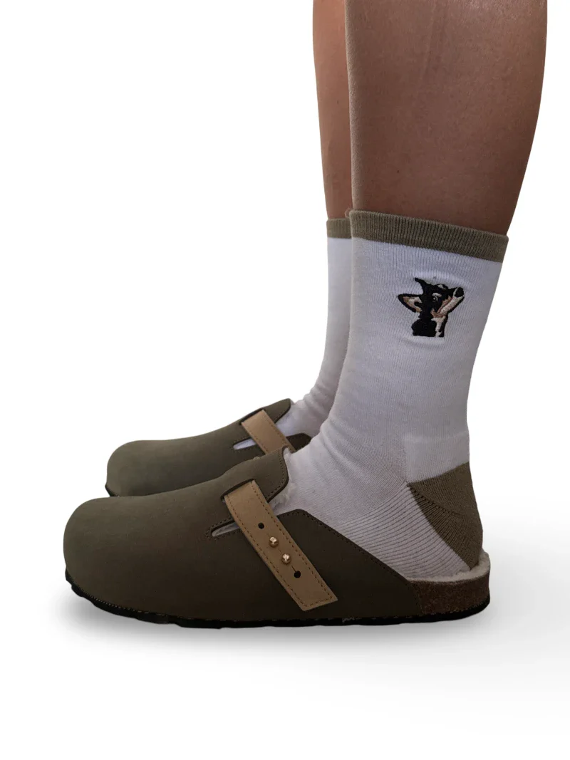 Sabots vert unisexe Levu et Chaussettes assorties - Image 5