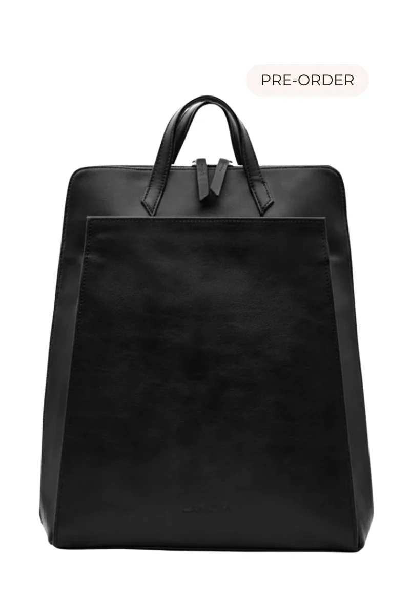 Sac à dos en cuir vegan pour ordinateur noir - Image 2