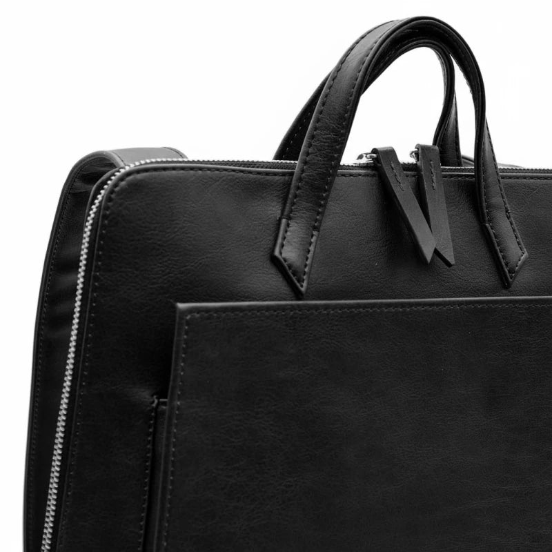 Sac à dos en cuir vegan pour ordinateur noir - Image 3