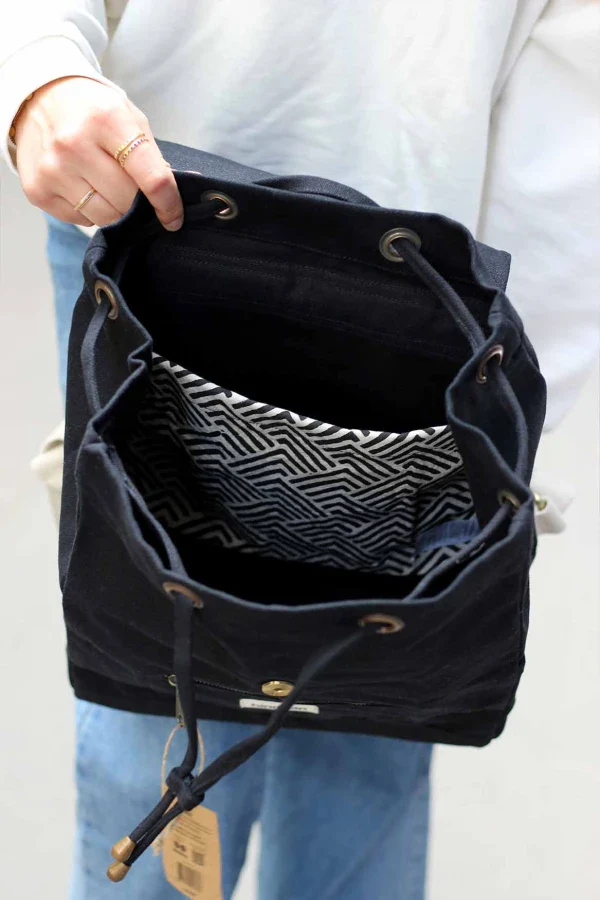 Sac à dos en coton bio noir - Eliot - Image 3