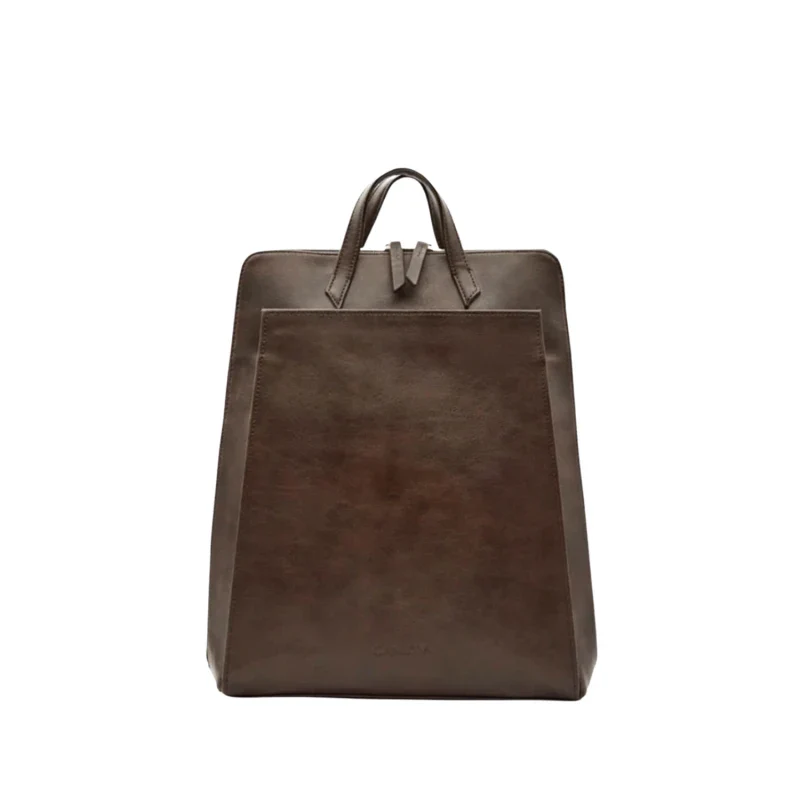 Sac à dos pour ordinateur en cuir vegan marron - Image 10