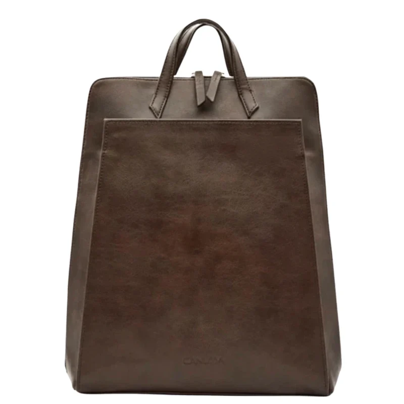 Sac à dos pour ordinateur en cuir vegan marron - Image 11