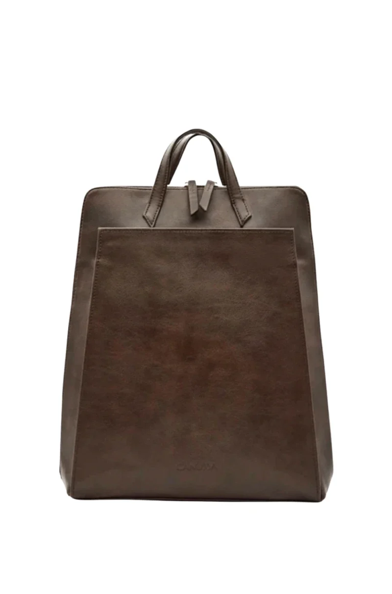 Sac à dos pour ordinateur en cuir vegan marron - Image 12