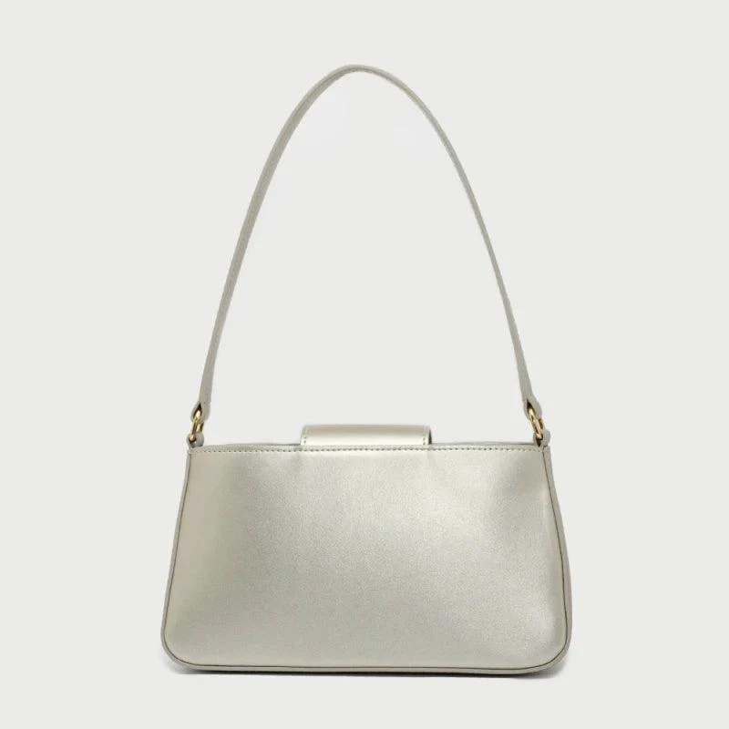 Sac à main baguette en cuir végan de pomme I Argenté - Image 3
