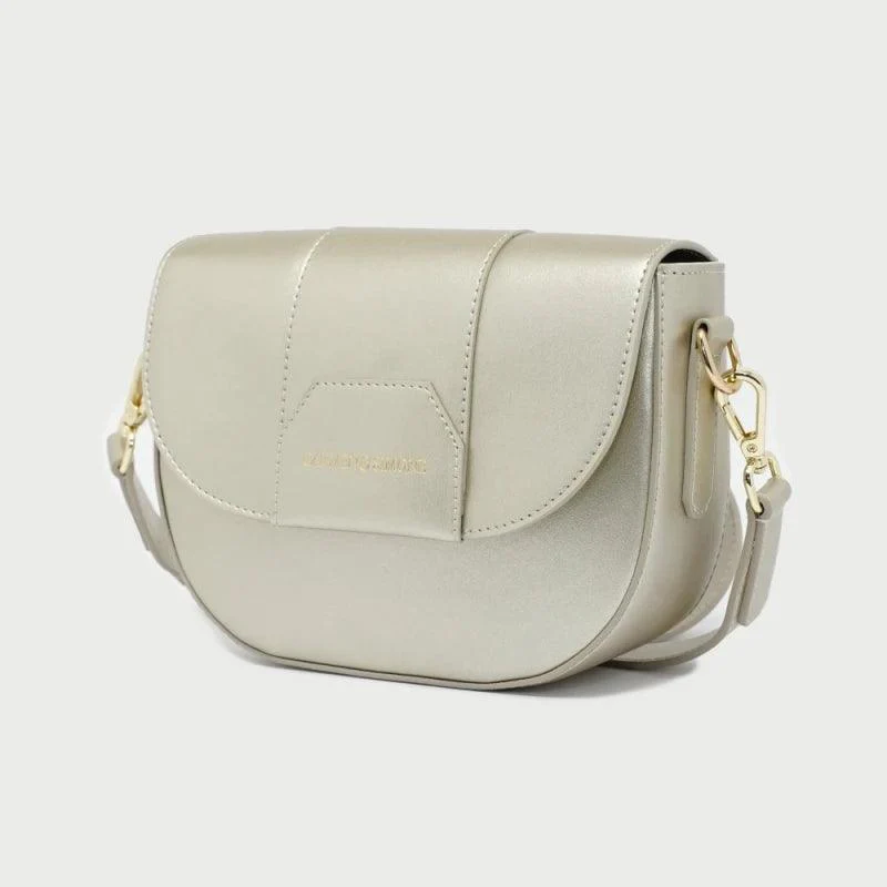 Sac à main Besace en cuir végan de pomme Argentée - Thérésa - Image 2