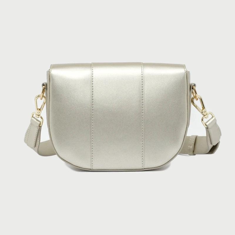 Sac à main Besace en cuir végan de pomme Argentée - Thérésa - Image 3