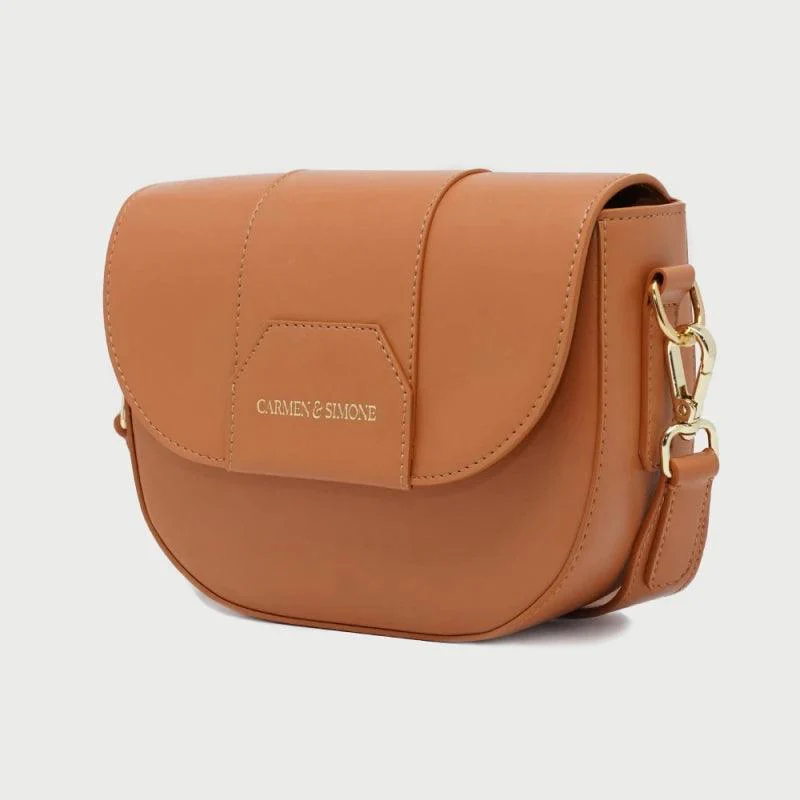 Sac à main Besace en cuir végan de pomme Camel - Thérésa - Image 2