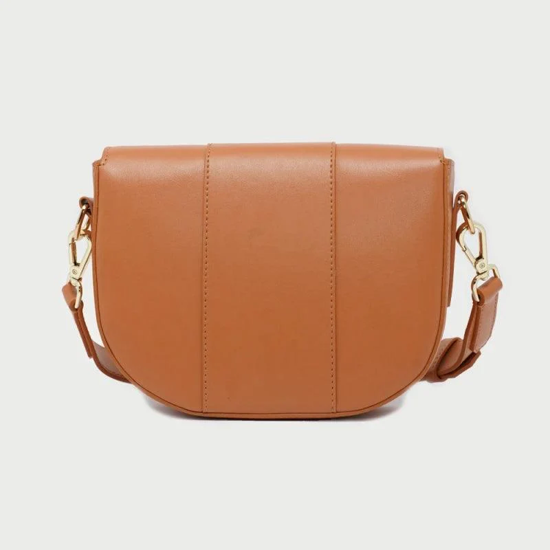 Sac à main Besace en cuir végan de pomme Camel - Thérésa - Image 3
