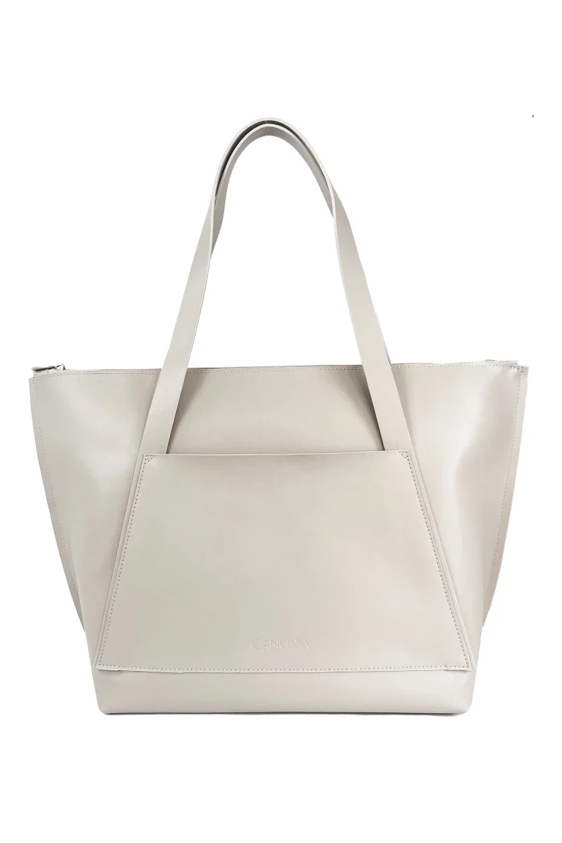 Sac à main blanc écru - fait main en matières recyclées - Image 5