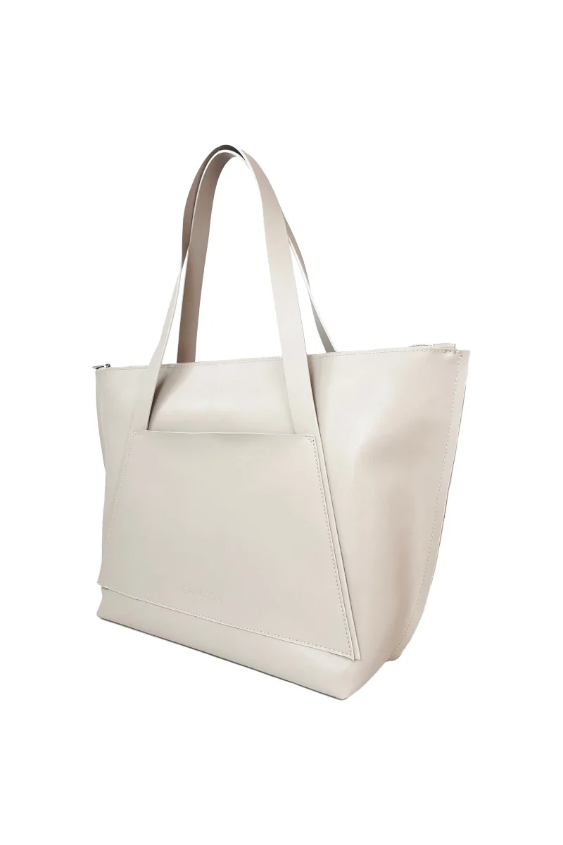 Sac à main blanc écru - fait main en matières recyclées - Image 7