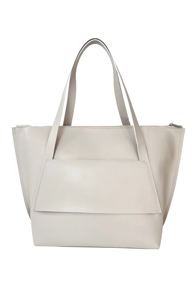 Sac à main blanc écru - fait main en matières recyclées - Image 8