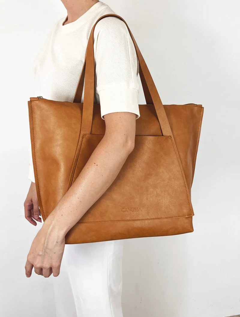 Sac à main éco-responsable et fait main - Camel - Image 3