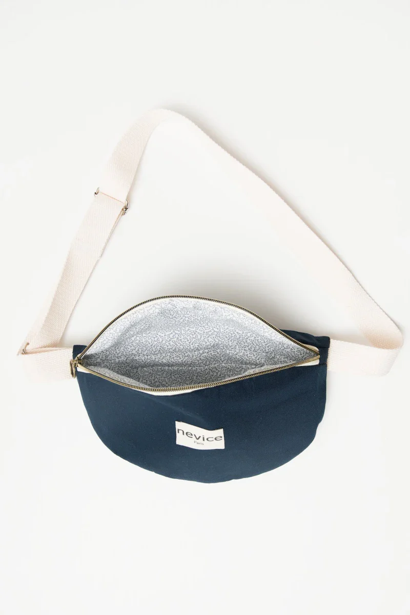Sac banane bleu en coton bio - Fanny - Image 2
