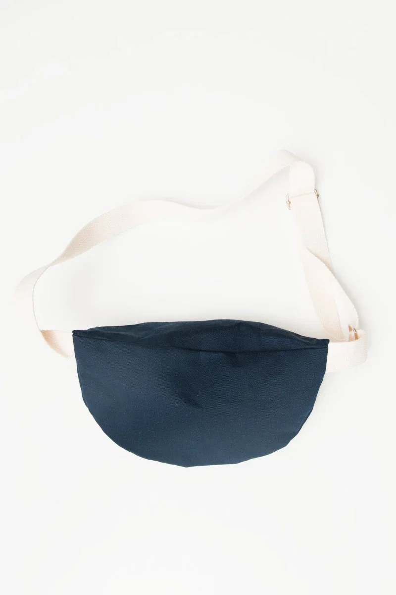 Sac banane bleu en coton bio - Fanny - Image 3