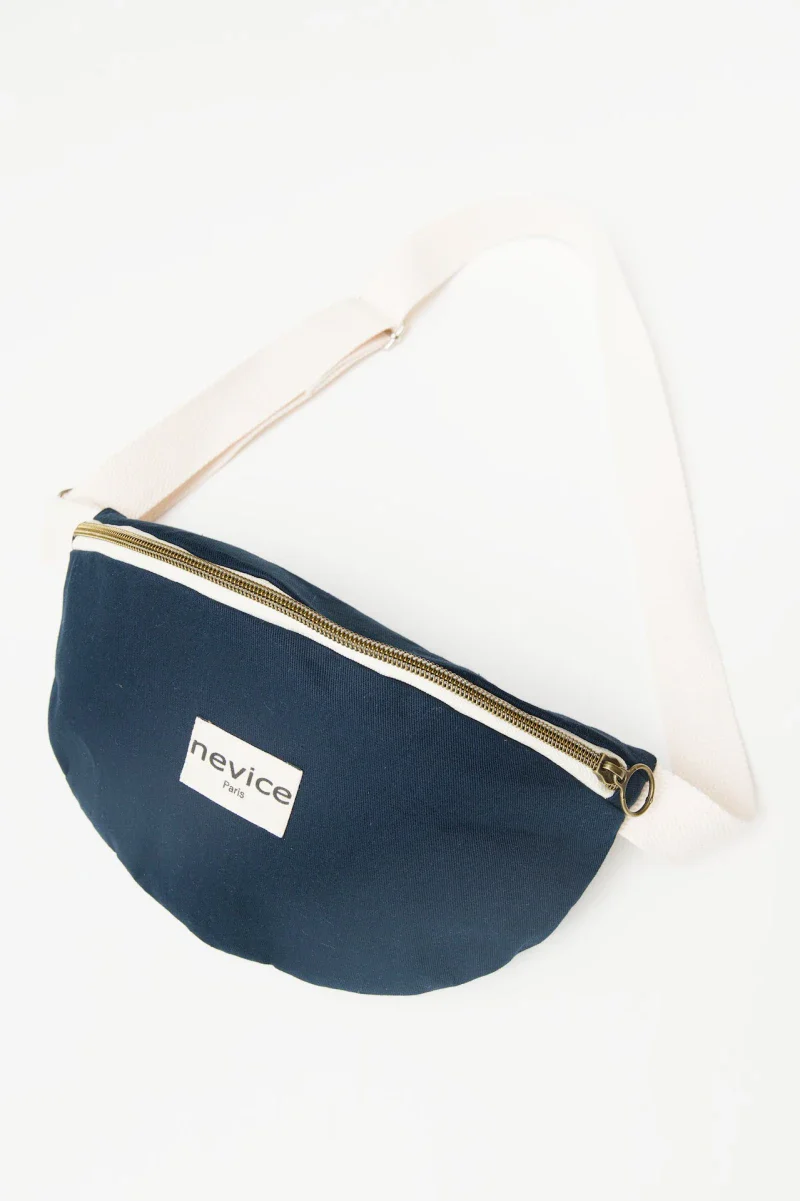 Sac banane bleu en coton bio - Fanny - Image 4