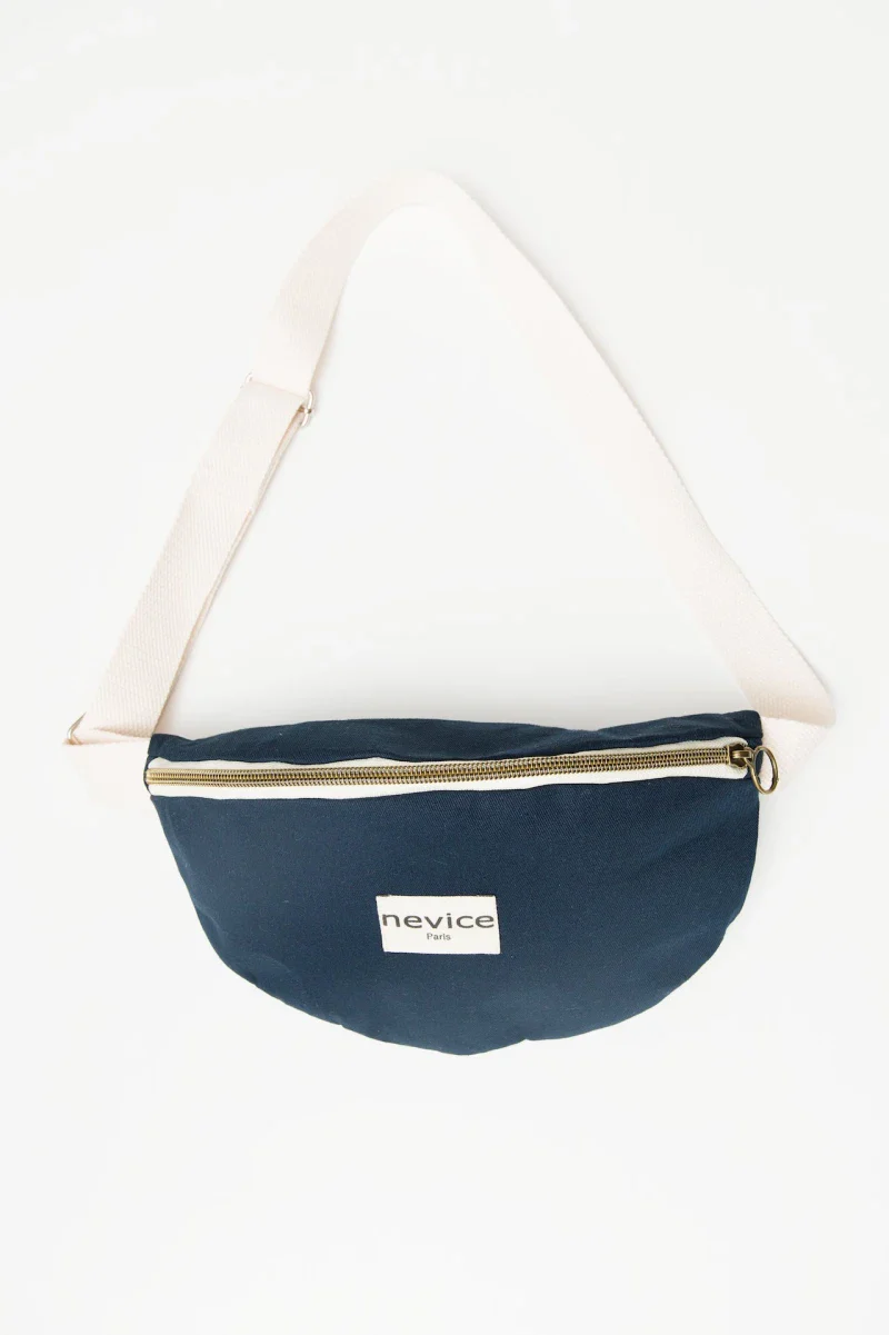 Sac banane bleu en coton bio - Fanny - Image 5