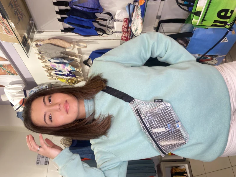 Sac banane française en tissu upcyclé - plusieurs coloris - Image 27