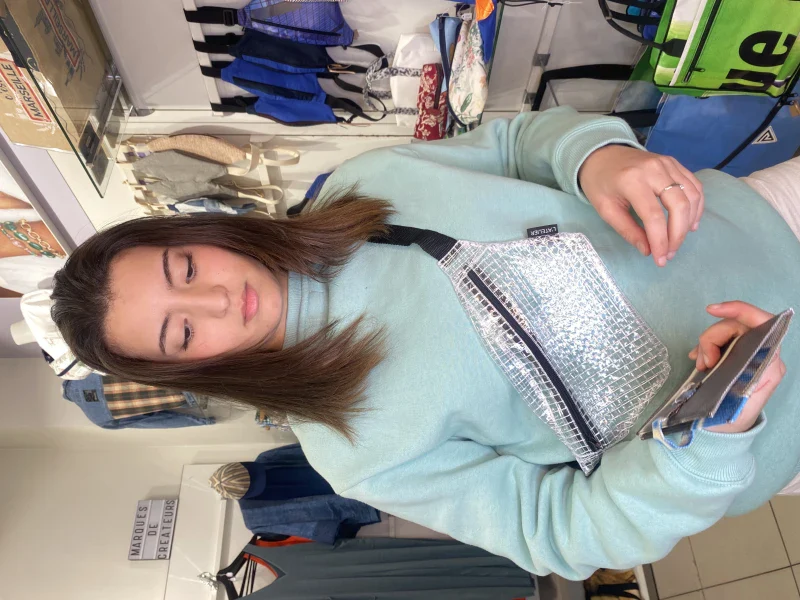 Sac banane française en tissu upcyclé - plusieurs coloris - Image 29